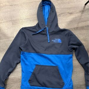 The North Face mens Two-Tone Navy and Bright Blue Hoodie
